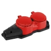 Колодка 2-м с заземл. 16A IP44 KX-2e-RED-IP44 каучук. красн. Эра Б0068443 изображение, фото