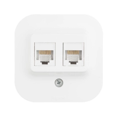 Розетка компьютерная 2-м ОП Quteo RJ45 кат.5E UTP бел. Legrand 782228 изображение, фото