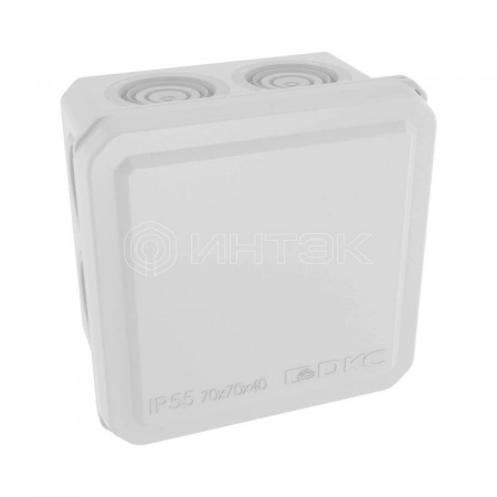 Коробка ответвительная с 8+2 кабельными вводами д.20/20мм IP55 70х70х40мм DKC 53770 изображение, фото