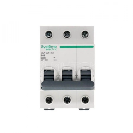 Выключатель автоматический модульный 3п B 63А 4.5кА City9 Set 400В Systeme Electric C9F14363 изображение, фото