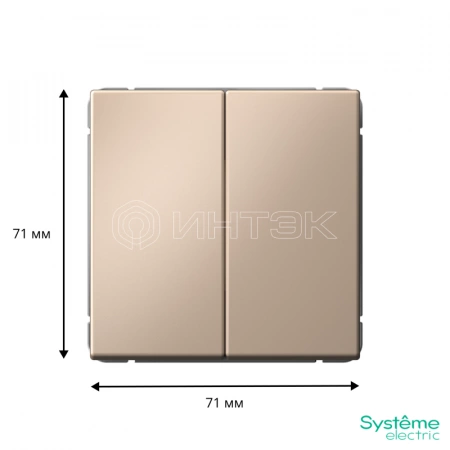 Выключатель кнопочный 2-кл. ArtGallery (сх. 2) 10А механизм песочн. Systeme Electric GAL001217 изображение, фото
