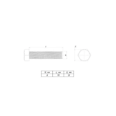 Болт с шестигранной головкой М8х70 EKF b6grm8x70 изображение, фото