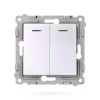 Выключатель 2-кл. СП Pixel 10А IP20 с индикатором механизм перламутр. TOKOV ELECTRIC TKE-PX-V2I-C04 изображение, фото