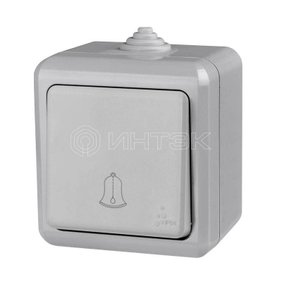 Кнопка звонка ОП Dita IP54 10А 250В сер. TOKOV ELECTRIC TKL-DT-DB-C06-IP54 изображение, фото