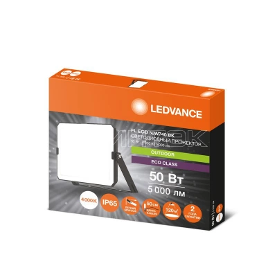Прожектор светодиодный СДО FL ECO 50W 740 G4 уличный матов. стекло алюм. черн. LEDVANCE 4099854400117 изображение, фото
