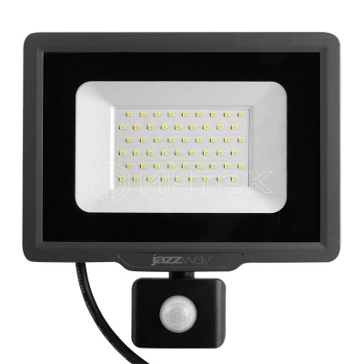 Прожектор светодиодный PFL-C3  Systeme ElectricNSOR 50Вт 6500К IP65 ДО закален. прозр. стекло датчик движения инфракрасный Pro JazzWay 5026940A изображение, фото