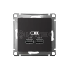 Розетка USB AtlasDesign тип A+A 5В 1х2.1А 2х1.05А механизм карбон Systeme Electric ATN001033 изображение, фото