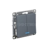 Выключатель 2-кл. СП AtlasDesign 10А IP20 (сх. 5а) 10AX с подсветкой механизм грифель Systeme Electric ATN000753 изображение, фото