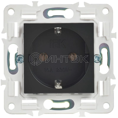 Розетка SKANDY 16А с заземл. без защ. шторок SK-R05Bl черн. IEK SK-R11-16-K02 изображение, фото