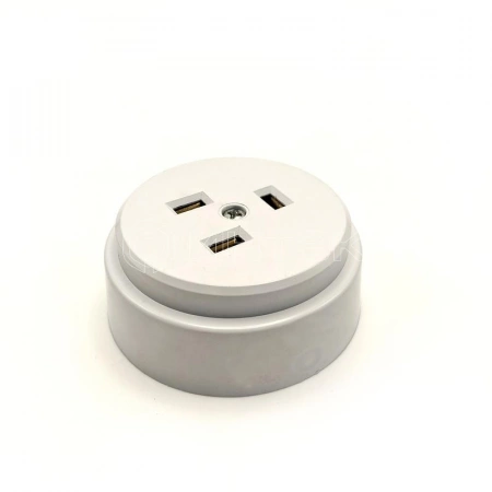Разъем РШ-ВШ ОП 32А 250В 2P+PE кругл. бел. TOKOV ELECTRIC TKL-OVOP-2P+PE-C01 изображение, фото