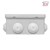 Коробка распределительная КМР-030-014 100х100х50 IP55 с крышкой для прямого монтажа 10 мембранных вводов сер. розн. стикер EKF plc-kmr-030-014-r изображение, фото