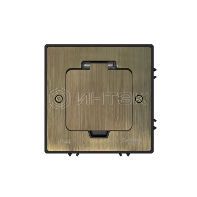 Лючок MultiDesk MDK20 на 2мод. IP44 с монтажной коробкой для бетонных полов античная латунь Systeme Electric MDK20202BC изображение, фото