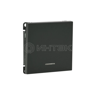 Выключатель кнопочный 1-кл. ArtGallery 10А с подсветкой механизм базальт Systeme Electric GAL001416 изображение, фото