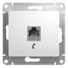 Розетка телефонная 1-м СП Glossa RJ11 механизм бел. Systeme Electric GSL000181T изображение, фото