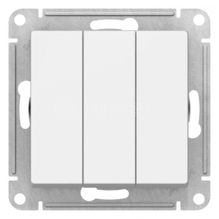 Выключатель 3-кл. AtlasDesign (сх. 1+1+1) 10AX механизм лотос Systeme Electric ATN001331 изображение, фото