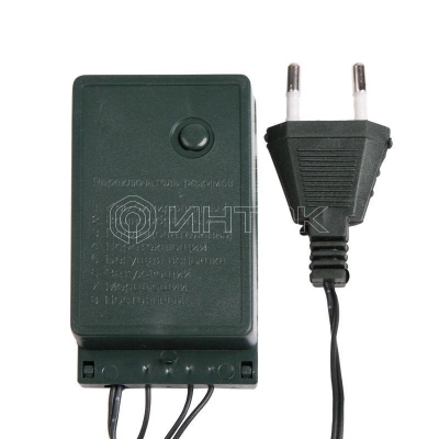 Гирлянда светодиодная "Твинкл Лайт" 4м 25LED мультиколор 4.8Вт 220-240В IP20 с контроллером 8 режимов провод ПВХ темн. зел. Neon-Night 303-019 изображение, фото