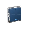 Выключатель 2-кл. AtlasDesign (сх. 5а) 10AX с подсветкой механизм аквамарин Systeme Electric ATN001153 изображение, фото