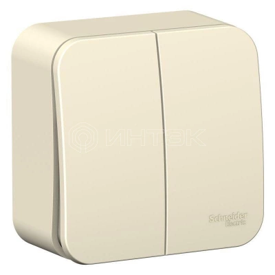 Выключатель 2-кл. ОП Blanca 10А IP20 (сх. 5) 250В с изолир. пластиной молочн. Systeme Electric BLNVA105012 изображение, фото