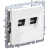Розетка компьютерная двойн. СП RJ45 кат.5E BRITE РК10-2-БрБ механизм бел. IEK BR-K20-1-K01 изображение, фото