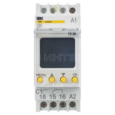 Таймер цифровой ТЭ80 16А 230В на DIN-рейку KARAT IEK MTA10-16-080 изображение, фото