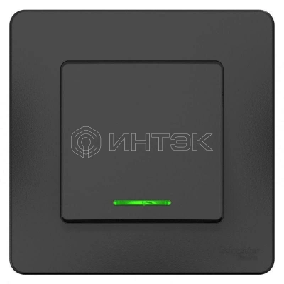 Переключатель проходной 1-кл. СП Blanca 10А IP20 (сх. 6) 250В с подсветкой антрацит Systeme Electric BLNVS010616 изображение, фото