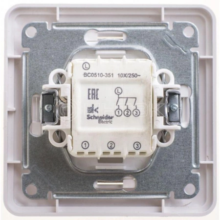 Выключатель 3-кл. СП W59 10А IP20 10AX в сборе бел. Systeme Electric VS0510-351-18 изображение, фото