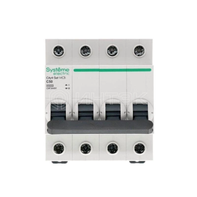 Выключатель автоматический модульный 4п C 50А 4.5кА City9 Set 400В Systeme Electric C9F34450 изображение, фото