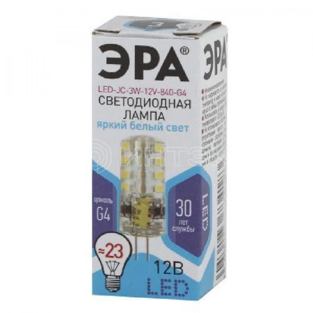 Лампа светодиодная LED-JC-3W-12V-840-G4 240лм ЭРА Б0033194 изображение, фото