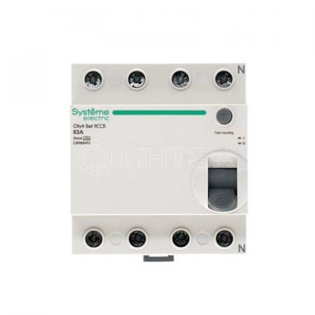 Выключатель дифференциального тока (УЗО) 4п 63А 30мА тип A City9 Set 400В Systeme Electric C9R68463 изображение, фото