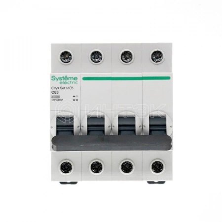 Выключатель автоматический модульный 4п C 63А 4.5кА City9 Set 400В Systeme Electric C9F34463 изображение, фото