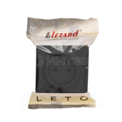 Розетка 1-м ОП LETO без заземл. ПБТ черн. бархат LEZARD 752-4200-121B изображение, фото