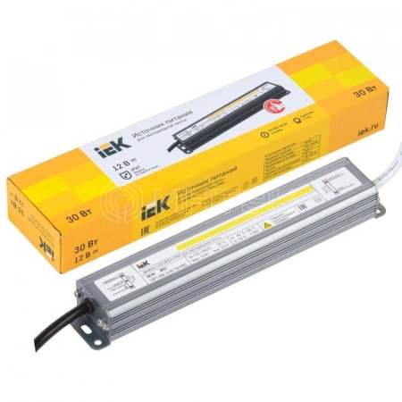 Драйвер LED ИПСН-PRO 5050 30Вт 12В блок-шнуры IP67 IEK LSP1-030-12-67-33-PRO изображение, фото