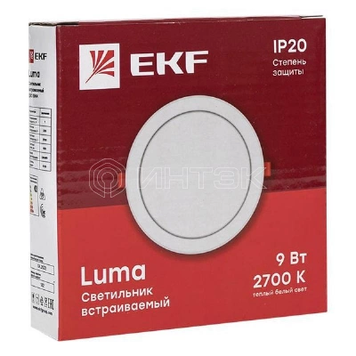 Светильник светодиодный ДВО 1004 9Вт 2700К IP20 встраив. Basic EKF DLL-1004-9-2700 изображение, фото
