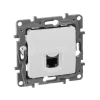 Розетка компьютерная 1-м СП Etika RJ45 кат.5E UTP механизм бел. IEK 672241 изображение, фото