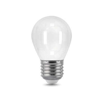 Лампа светодиодная филаментная Black Filament 5Вт P45 шар матовая 2700К тепл. бел. E27 420лм GAUSS 105202105 изображение, фото