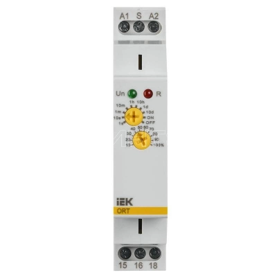 Реле задержки включения ORT 1 контакт 12-240В AC/DC IEK ORT-A1-ACDC12-240V изображение, фото
