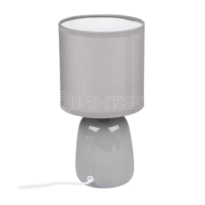 Светильник настольный JH2-02-gy E14 IP20 130х130х255мм керамика; ткань; PVC-пластик сер. JazzWay 5062320 изображение, фото