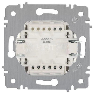 Выключатель 3-кл. СП Accent 6-106-01 10А IP20 250В AL/CU бел. Intro Б0063531 изображение, фото