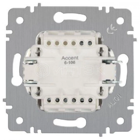 Выключатель 3-кл. СП Accent 6-106-01 10А IP20 250В AL/CU бел. Intro Б0063531 изображение, фото