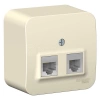 Розетка компьютерная + телефонная 2-м ОП Blanca RJ45 кат.5E + RJ11 с изолир. пластиной молочн. Systeme Electric BLNIA045112 изображение, фото