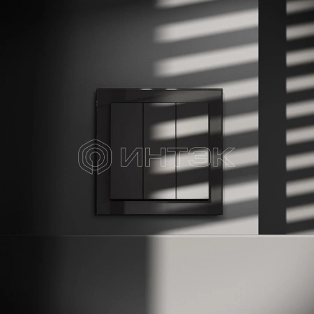 Выключатель 3-кл. СП S70 10А механизм черн. матов. Voltum VLS030108 изображение, фото