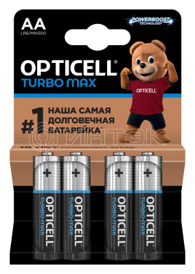 Элемент питания алкалиновый AA/LR6 (блист. 4шт) Turbo Max Opticell 6053003 изображение, фото