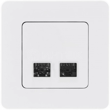 Розетка компьютерная 2-м Inspiria RJ45 кат.6 UTP механизм бел. IEK 673840 изображение, фото