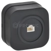 Розетка компьютерная ОП RJ45 кат.5E GLORY РК10-ХЧм черн. матов. IEK EKH10-K02M изображение, фото