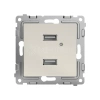 Розетка 2-м USB СП Pixel тип A+A 5В 1х2.1А 2х1.05А механизм беж. TOKOV ELECTRIC TKE-PX-2USB-C02 изображение, фото