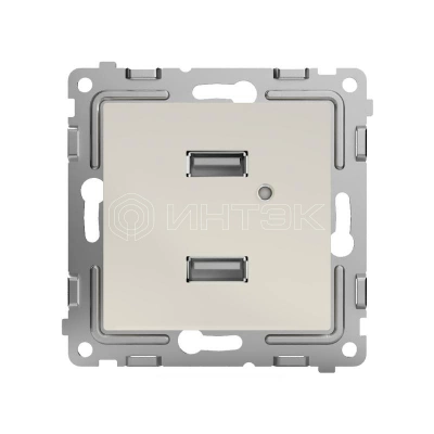 Розетка 2-м USB СП Pixel тип A+A 5В 1х2.1А 2х1.05А механизм беж. TOKOV ELECTRIC TKE-PX-2USB-C02 изображение, фото