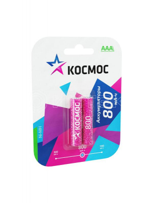 Аккумулятор AAA/R03 800мА.ч Ni-MH (блист.2шт) КОСМОС KOCR03NIMH(800MAH) изображение, фото