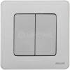 Выключатель 2-кл. Inspiria 10А IP20 250В 10AX механизм алюм. IEK 673622 изображение, фото