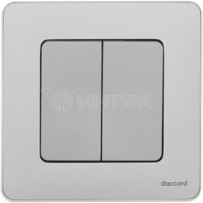 Выключатель 2-кл. Inspiria 10А IP20 250В 10AX механизм алюм. IEK 673622 изображение, фото