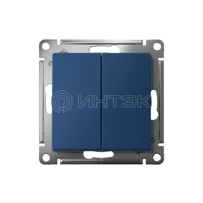 Выключатель 2-кл. AtlasDesign (сх. 5) 10А с самовозвратом механизм аквамарин Systeme Electric ATN001117 изображение, фото